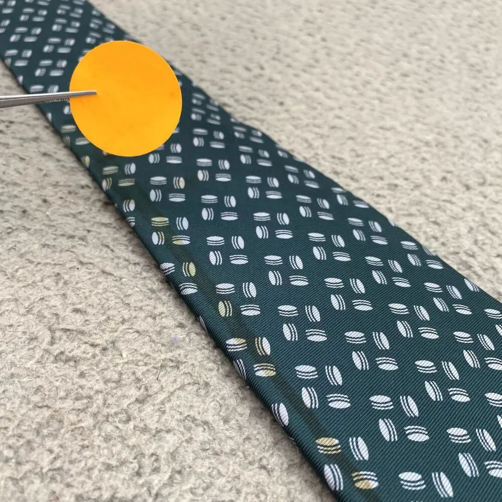 Vintage Christian Dior Men Silk Necktie Green Macaron Corpcore Preppy 90s Career